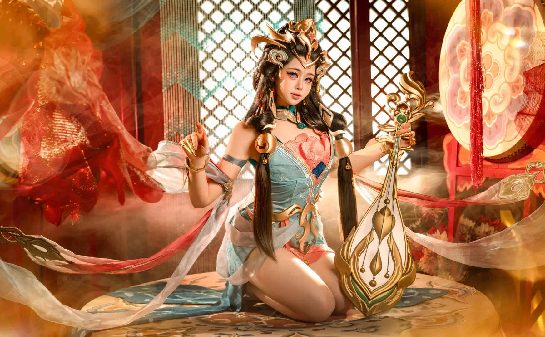 【杨玉环cos】王者荣耀杨玉环原皮，青绿霓裳的影像记录 - QqQ - 第12张