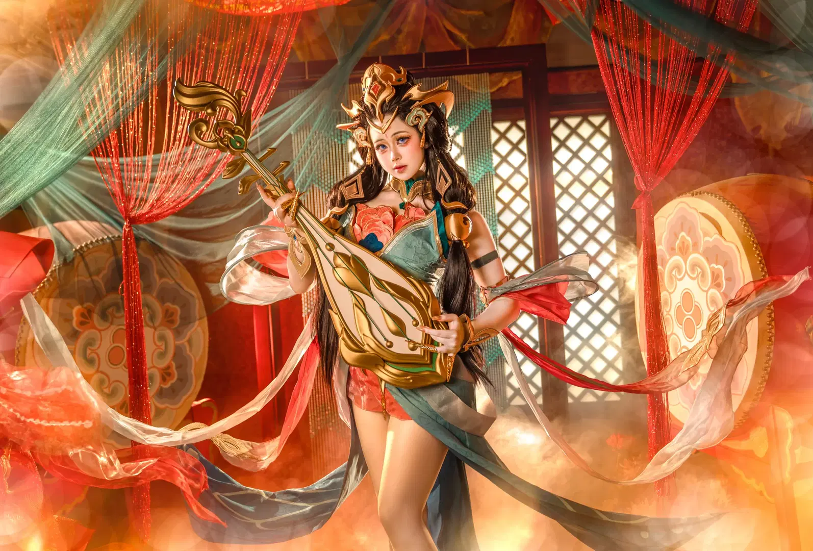 【杨玉环cos】王者荣耀杨玉环原皮，青绿霓裳的影像记录 - QqQ - 第5张