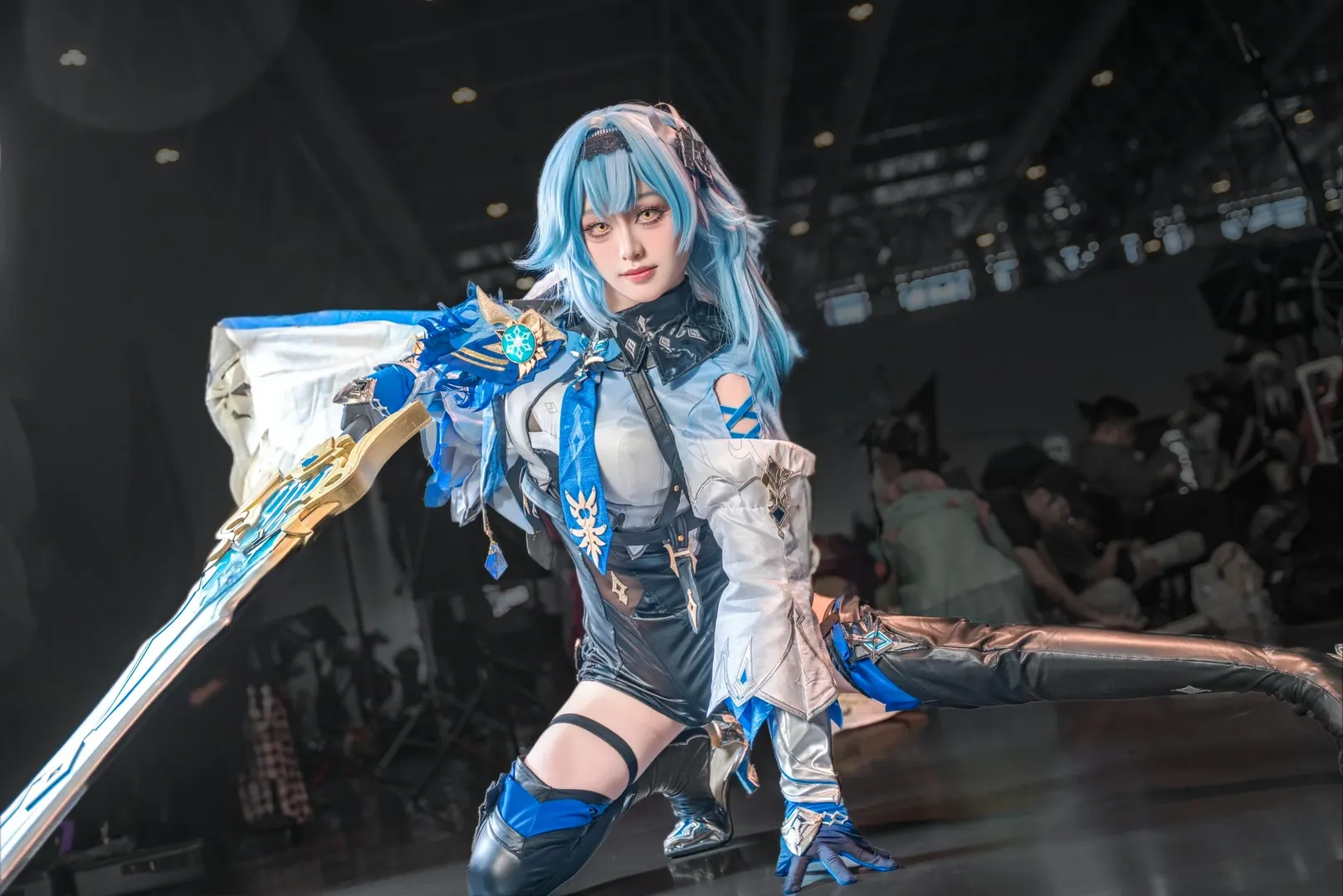 原神, cosplay, 优菈cos, 蓝发角色, 漫展拍摄