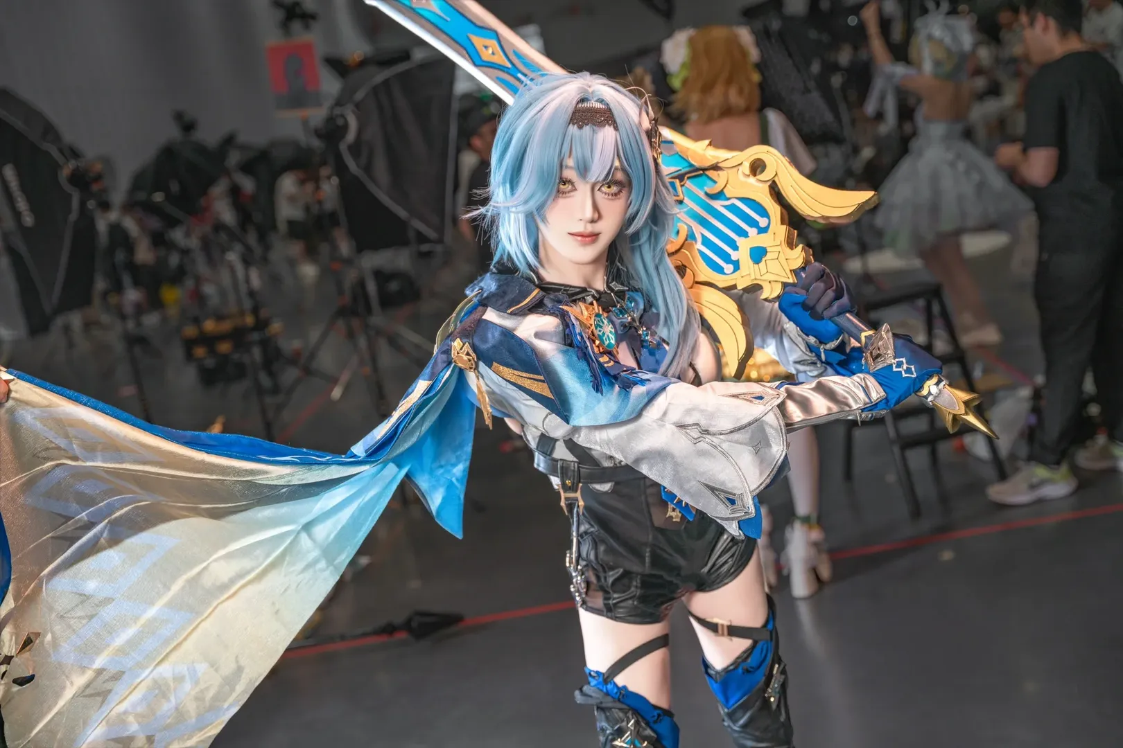 原神, cosplay, 优菈cos, 蓝发角色, 漫展拍摄 - 第3张