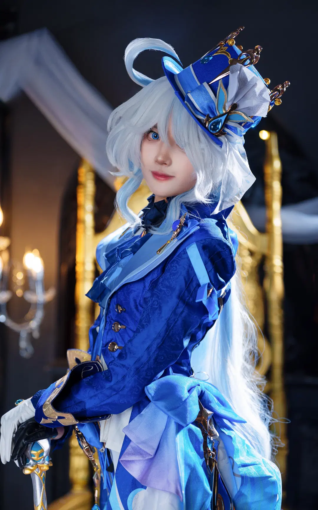 cosplay, 芙宁娜cos, 宫廷风, 假发打理, 水的国度