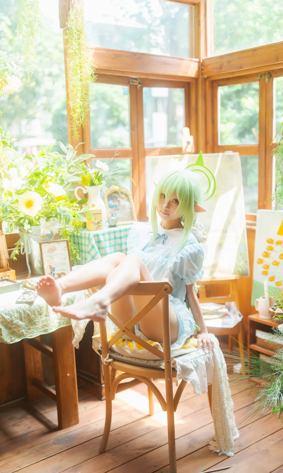 蔚蓝档案, 睡衣cos, 橘望cos, 铁道双子, 赤足写真