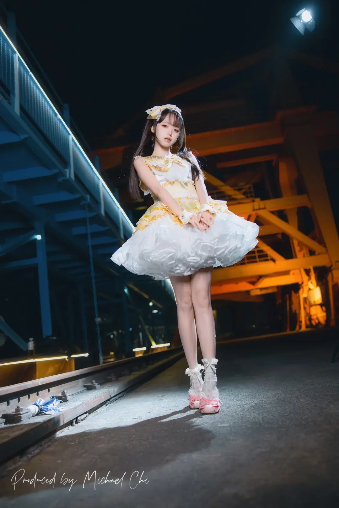 白丝, 夜景人像, 二次元写真, Lolita穿搭, 地下偶像