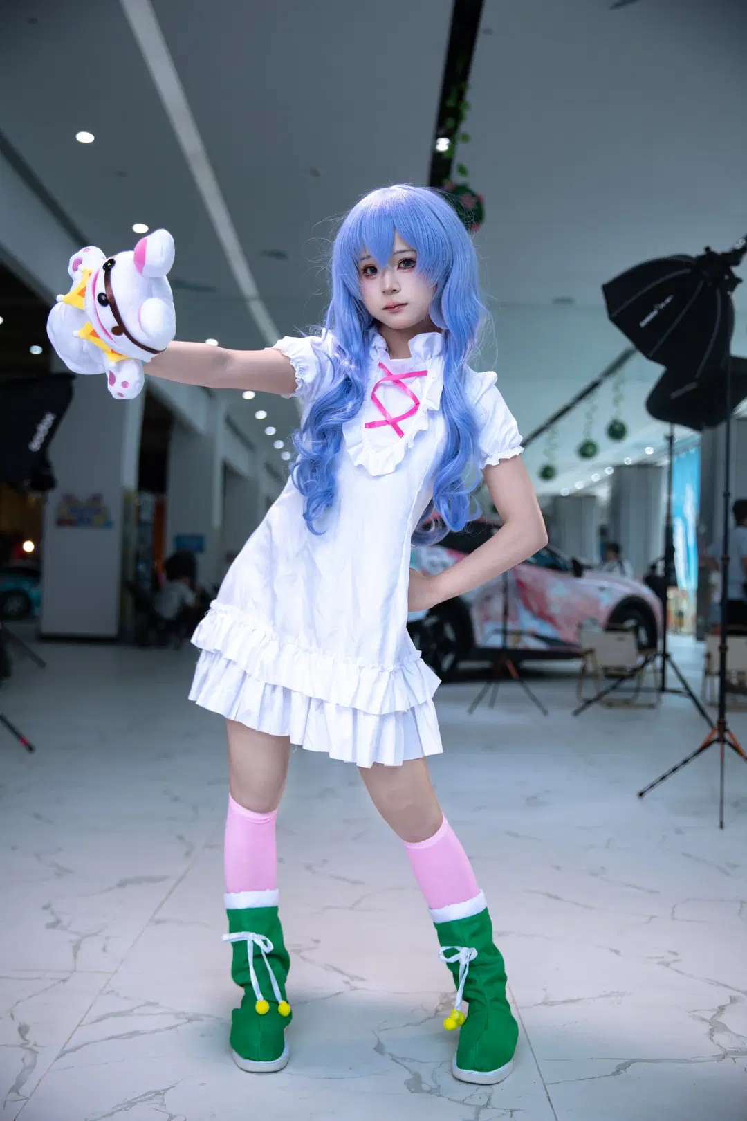 cosplay场照, 约会大作战, 粉色丝袜, 冰芽川四糸乃cos, 四糸乃