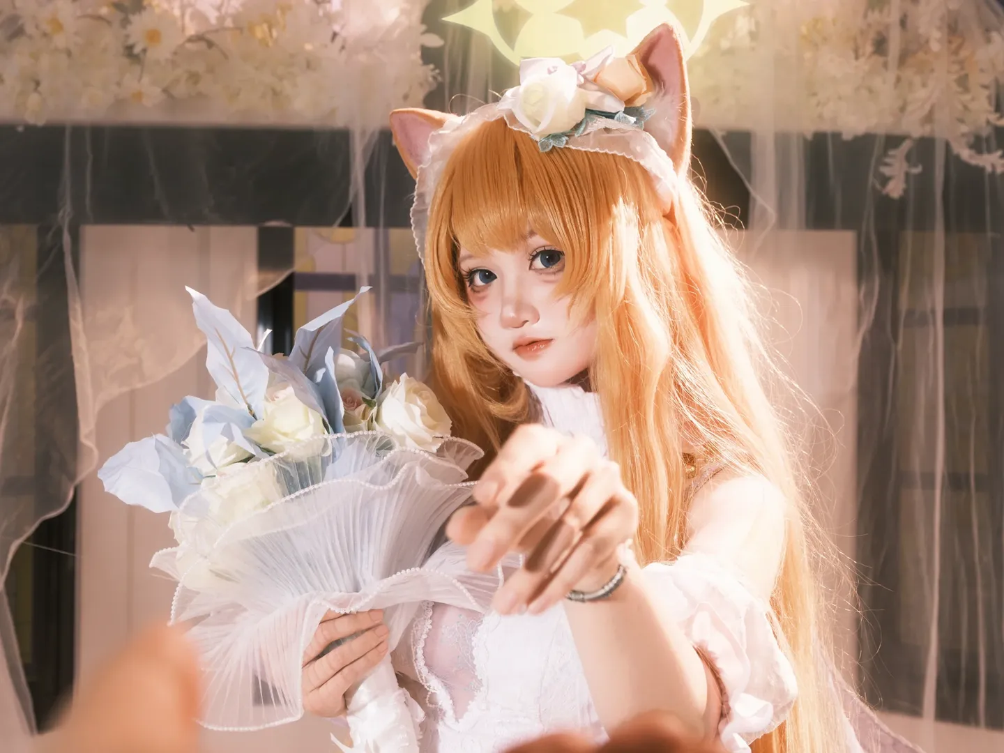 蔚蓝档案, 纯白誓约, cosplay摄影, 伊落玛丽cos, 教堂光影 - 第3张