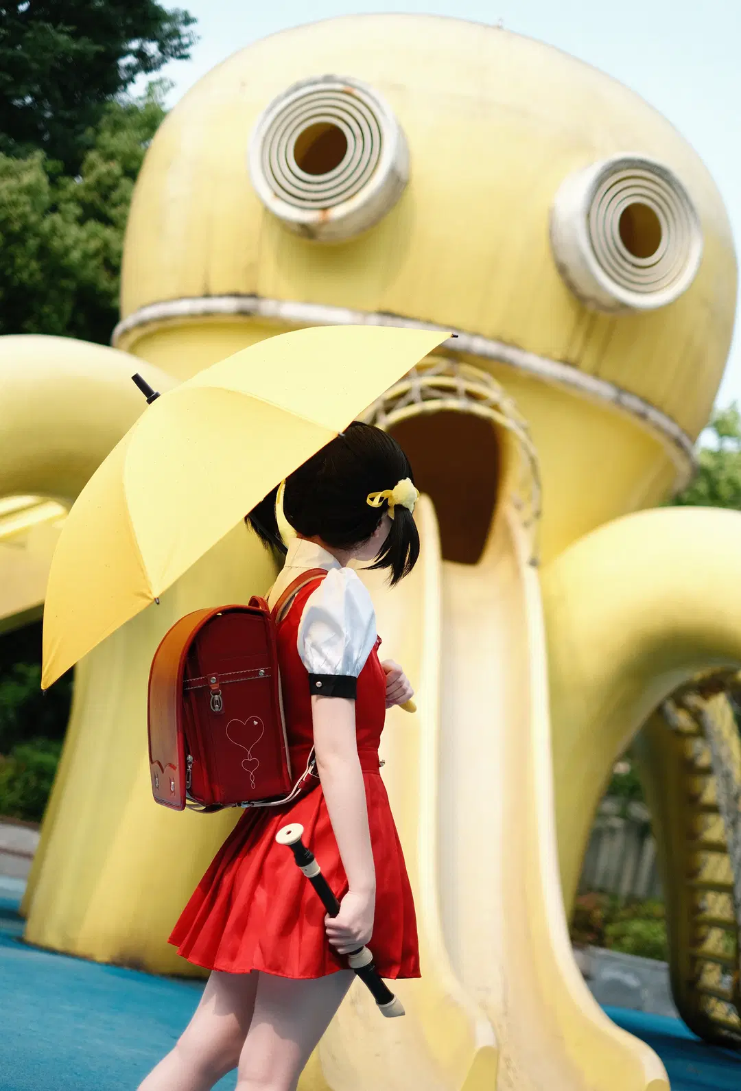 歌愛ユキ コスプレ ボカロ 遊園地 赤いドレスの制服写真 - 照烧热带鱼 - 2枚目