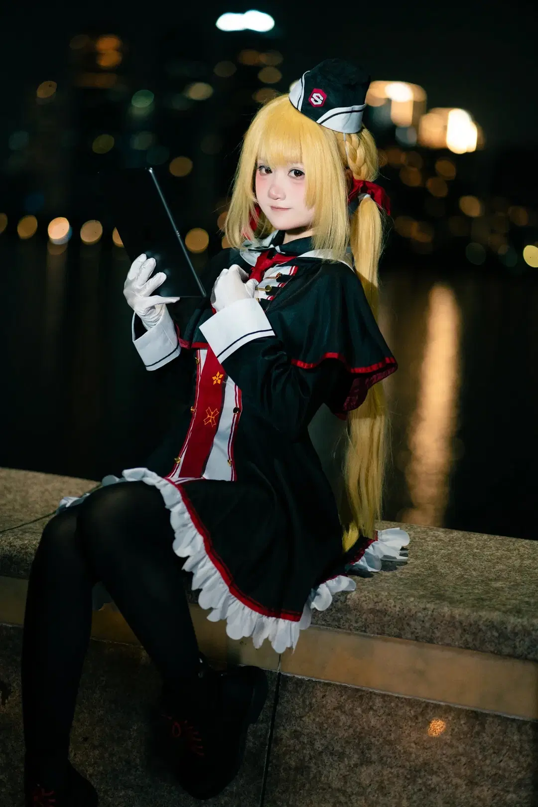 Night view cosplay, Black pantyhose uniform, Arihara Nanami cosplay, RIDDLE JOKER, RIDDLE JOKER