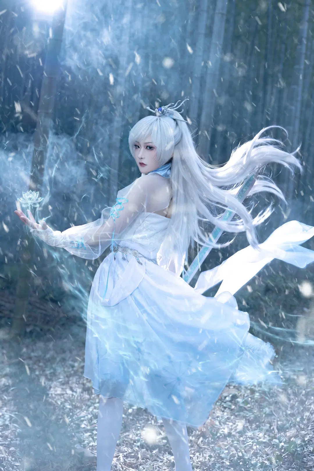 【顧清寒コスプレ】NARAKA: BLADEPOINT 竹林の雪景色、一剣霜寒十四州を凍てつかす - 妖小纯_有棚版 - 3枚目