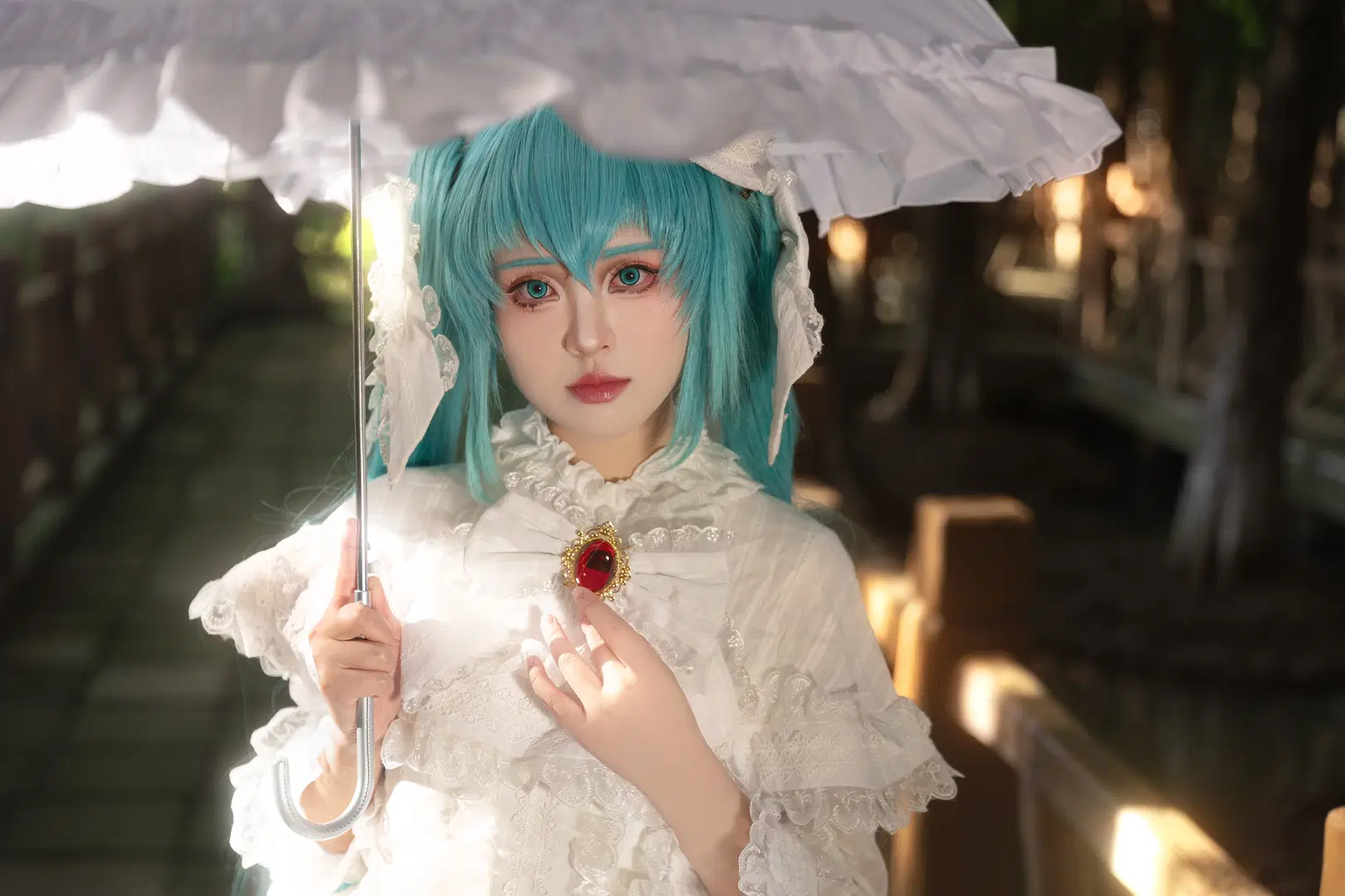 初音未来, 初音未来cos, 花嫁cos, cosplay正片, 蕾丝洋装
