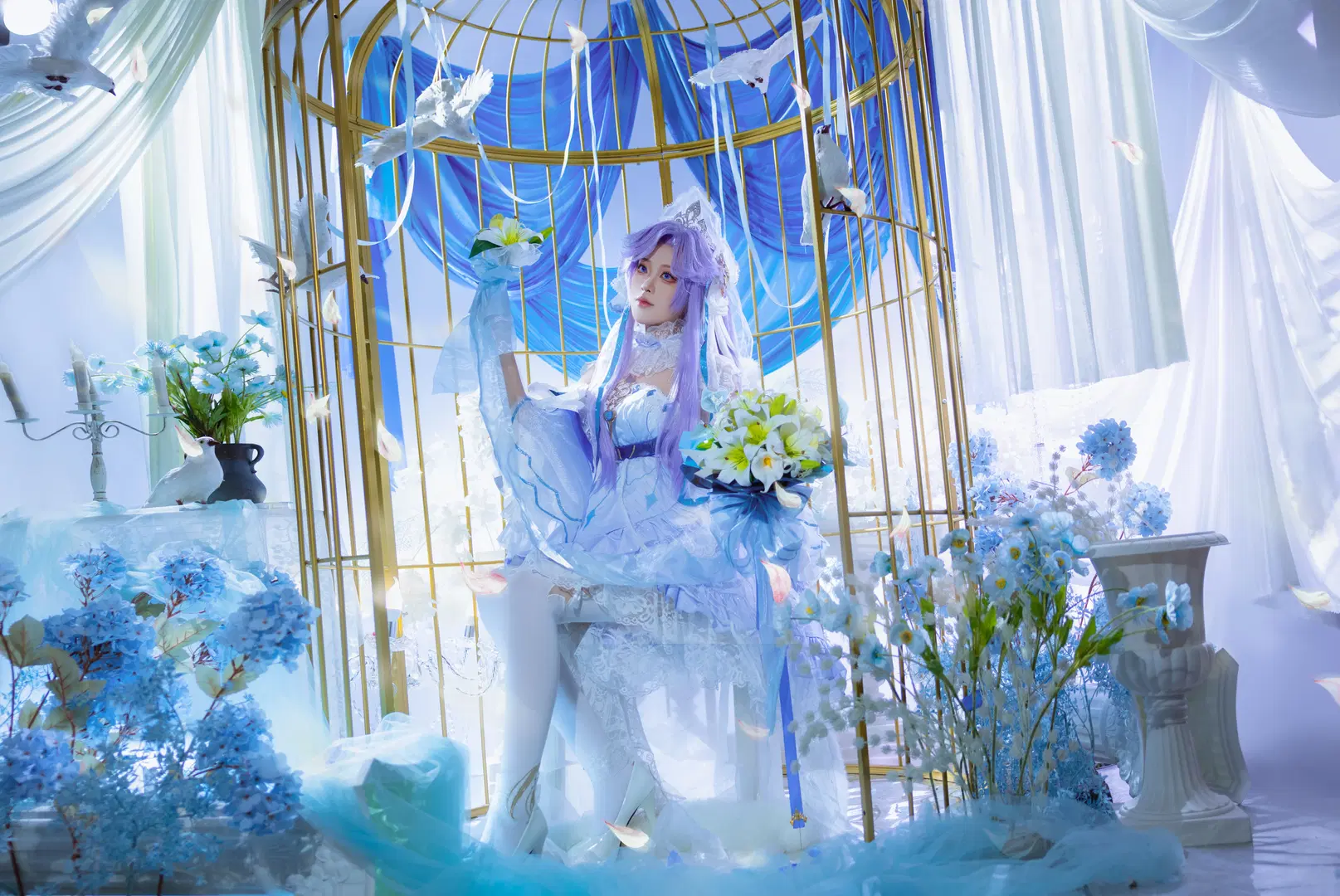 二次元撮影, オナー・オブ・キングス, 大喬 コスプレ, コスプレ撮影, 白ストッキング