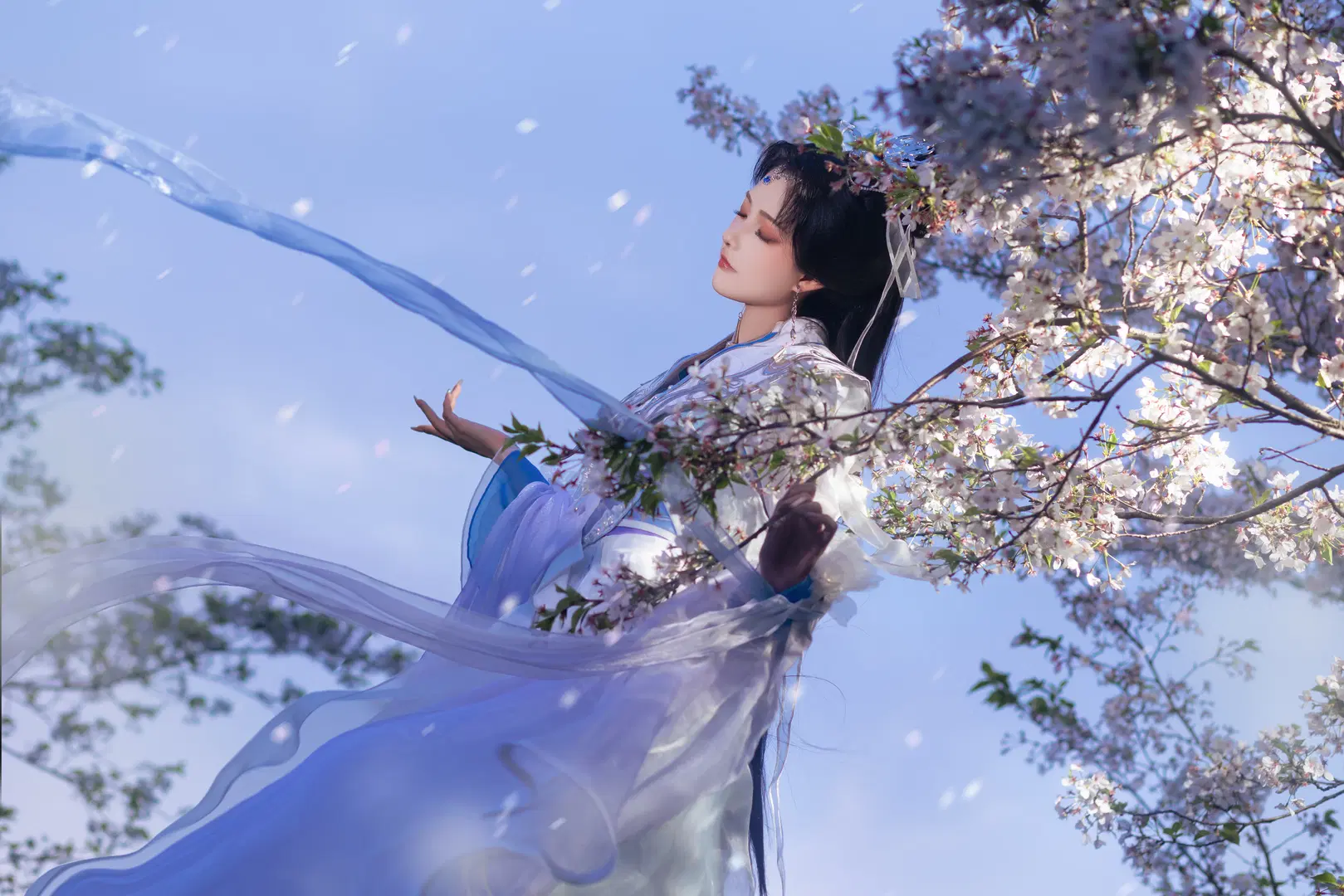 古風cosplay, 櫻花外景, 李慕婉cos, 仙逆, 仙俠寫真