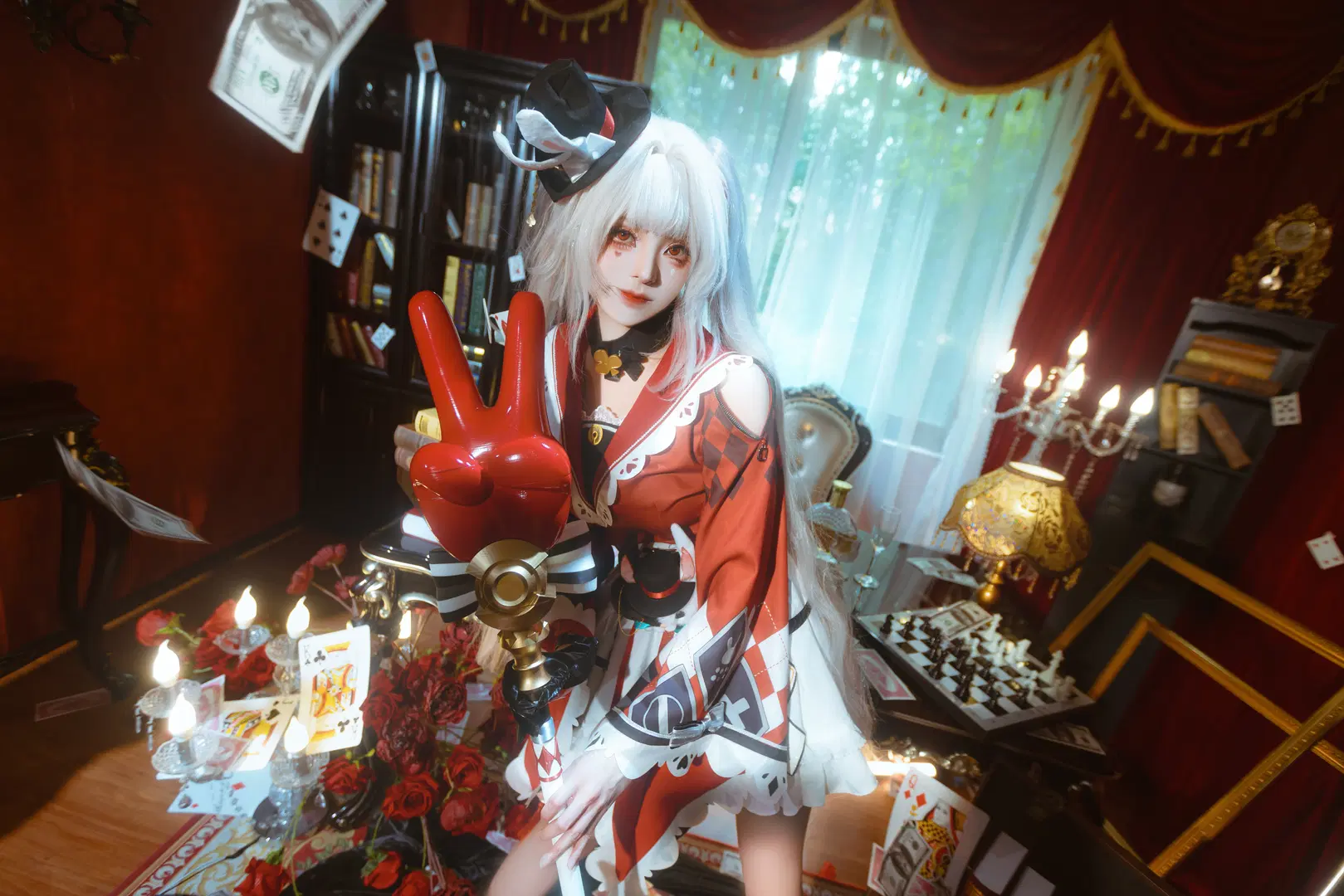 崩坏星穹铁道, 花火cos, cosplay正片, 魔术师风格, 复古红调