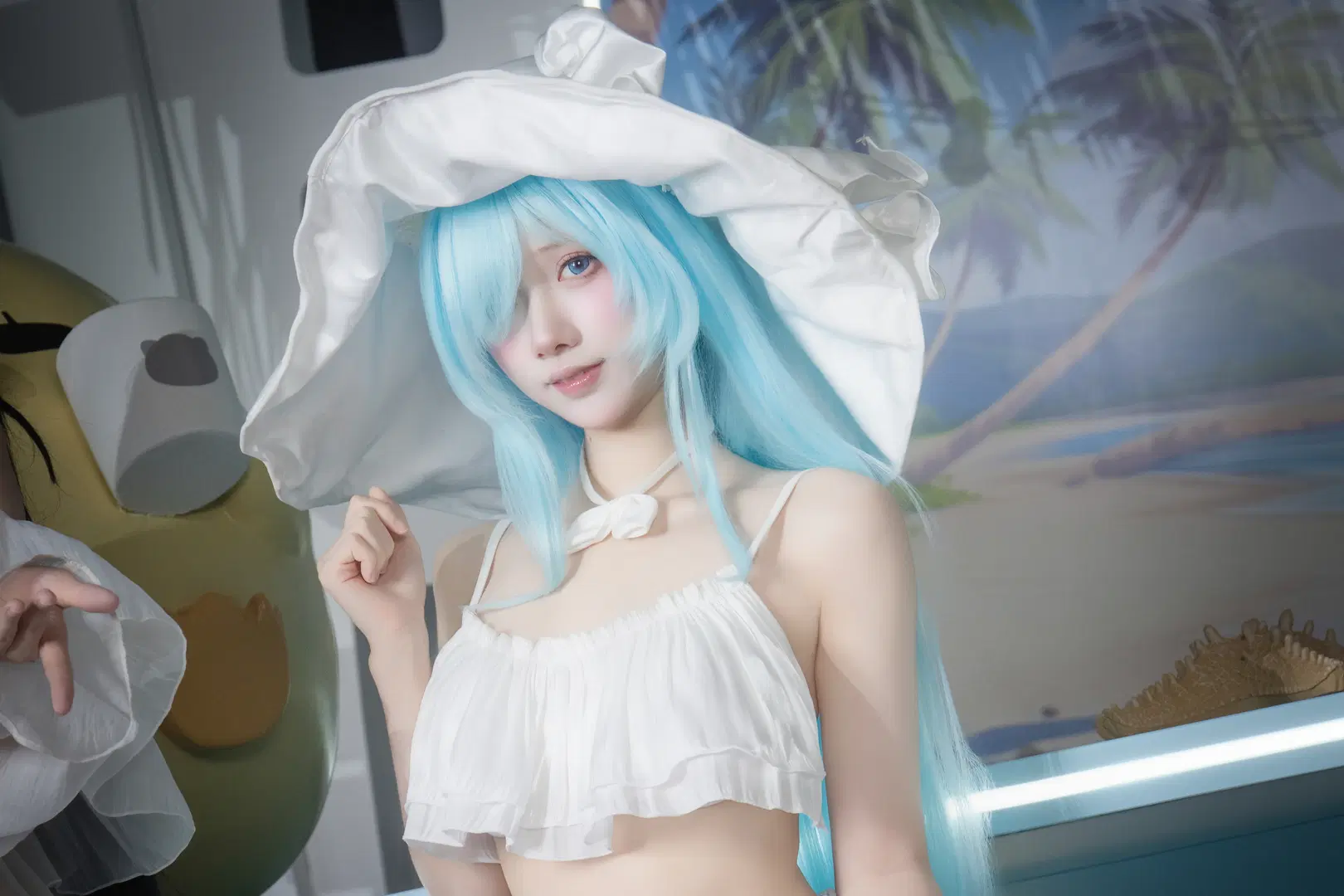 【ヤヌス コスプレ】アズールレーン 夏のビーチスタイルの爽やかな白ワンピース - ShalloWhite - 3枚目