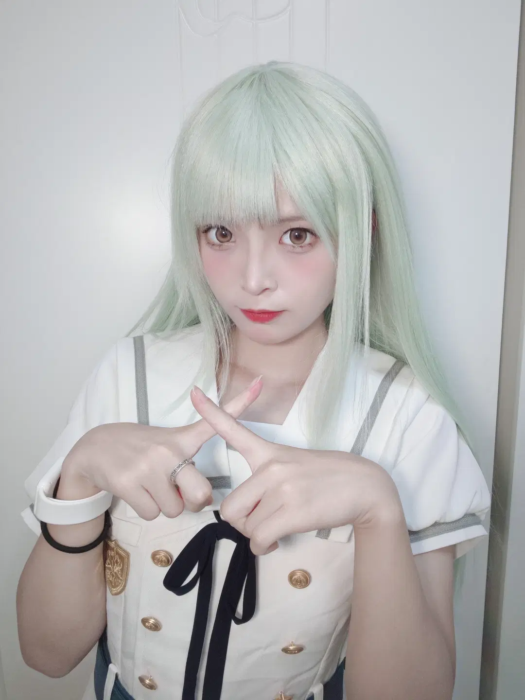 二次元cosplay, Bang Dream, Ave Mujica, 若叶睦cos, 浅绿发色