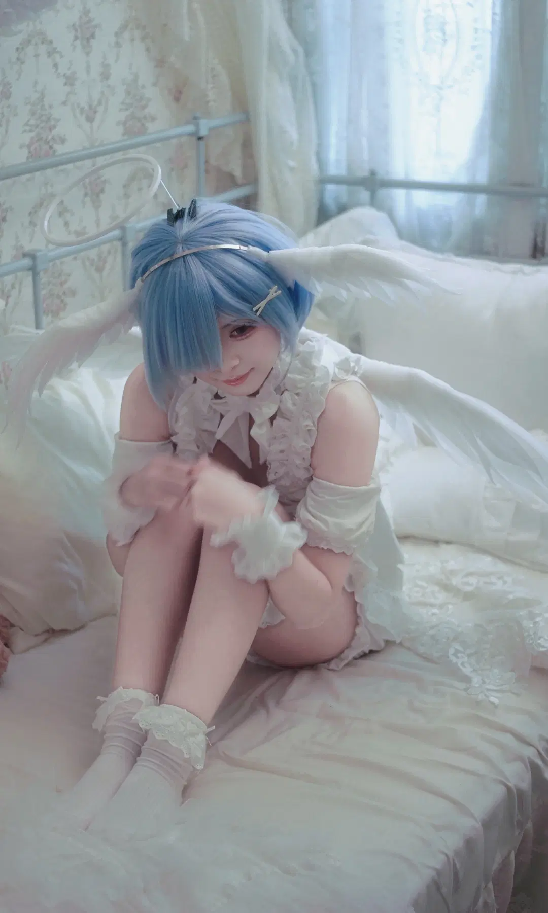 cosplay, 蕾姆cos, 上海约拍, 白丝, 天使蕾姆