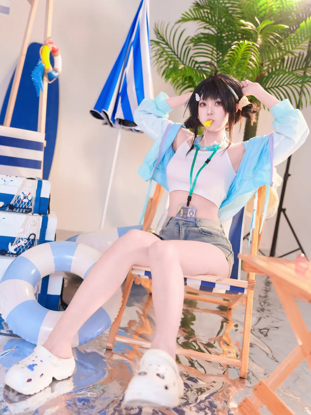 Swimsuit cosplay, Arknights, Role-playing game, Summer beach, La Pluma cosplay