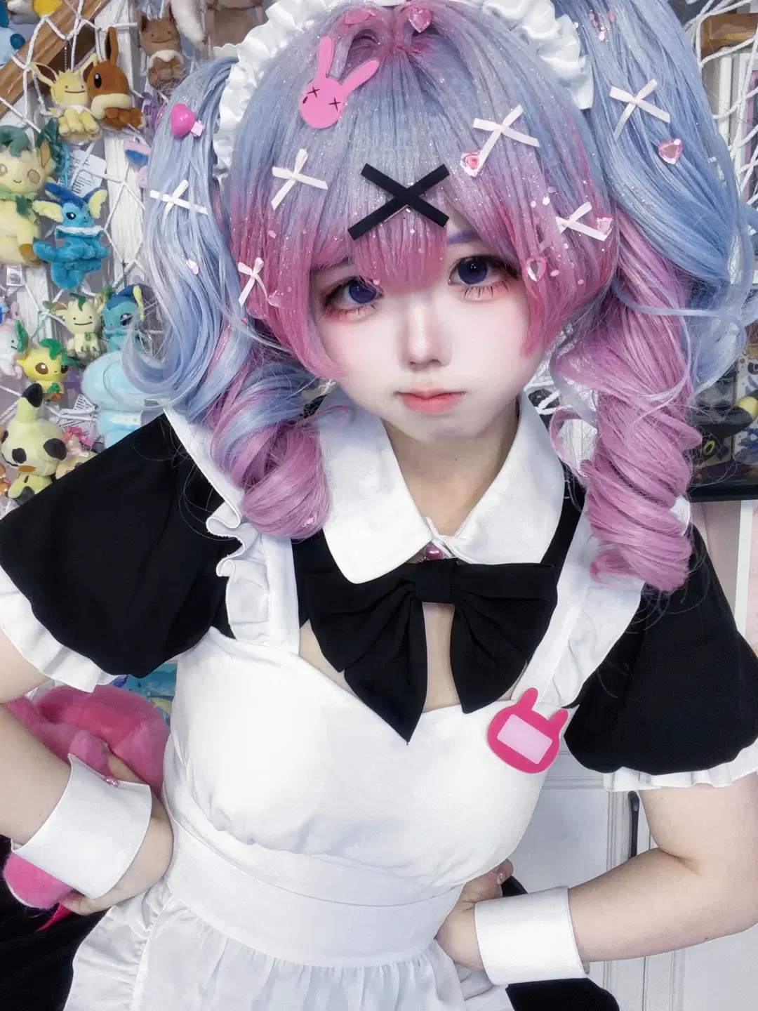 【初音ミク コスプレ】ラビットホールのピンクとブルーのツインテールとぬいぐるみ - 小棠 - 6枚目