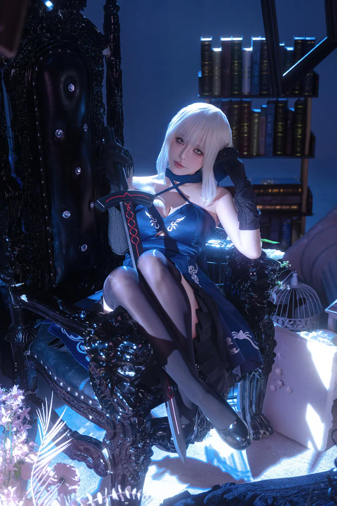 Altria cosplay, Fate/Grand Order, Black stockings, Saber Alter, Saber Alter