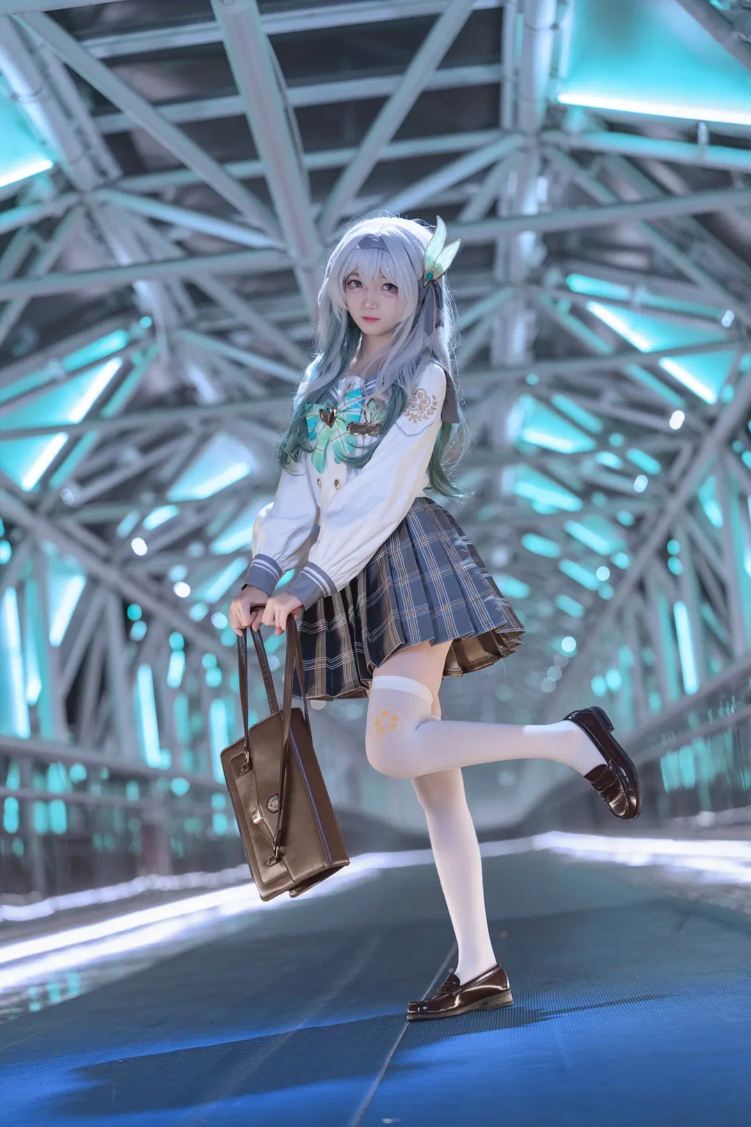 二次元, 崩壊：スターレイル, ホタル コスプレ, 白ストッキング, JK制服