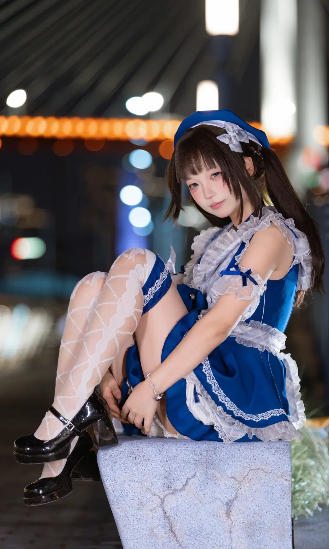 川辺の夜風に弾む青いステージ衣装のスクールアイドル - 南朝花月 - 7枚目