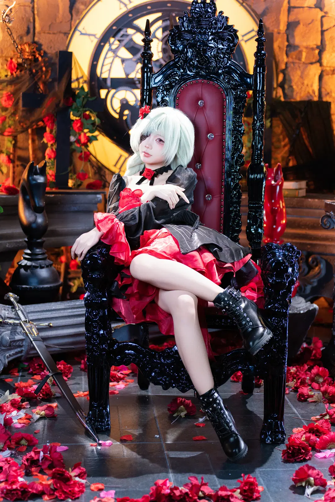 【Phrolova cosplay】Wuthering Waves 'Twilight Story': Crimson & Black Gothic style cosplay Night Rose | Dark style Rose Scepter by 南朝花月 - Image 5
