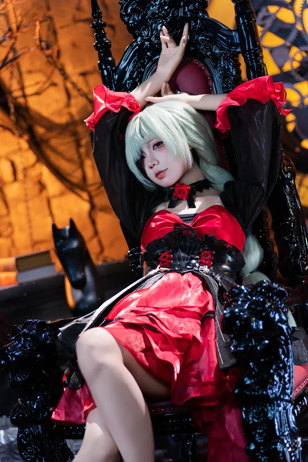 【Phrolova cosplay】Wuthering Waves 'Twilight Story': Crimson & Black Gothic style cosplay Night Rose | Dark style Rose Scepter by 南朝花月 - Image 6
