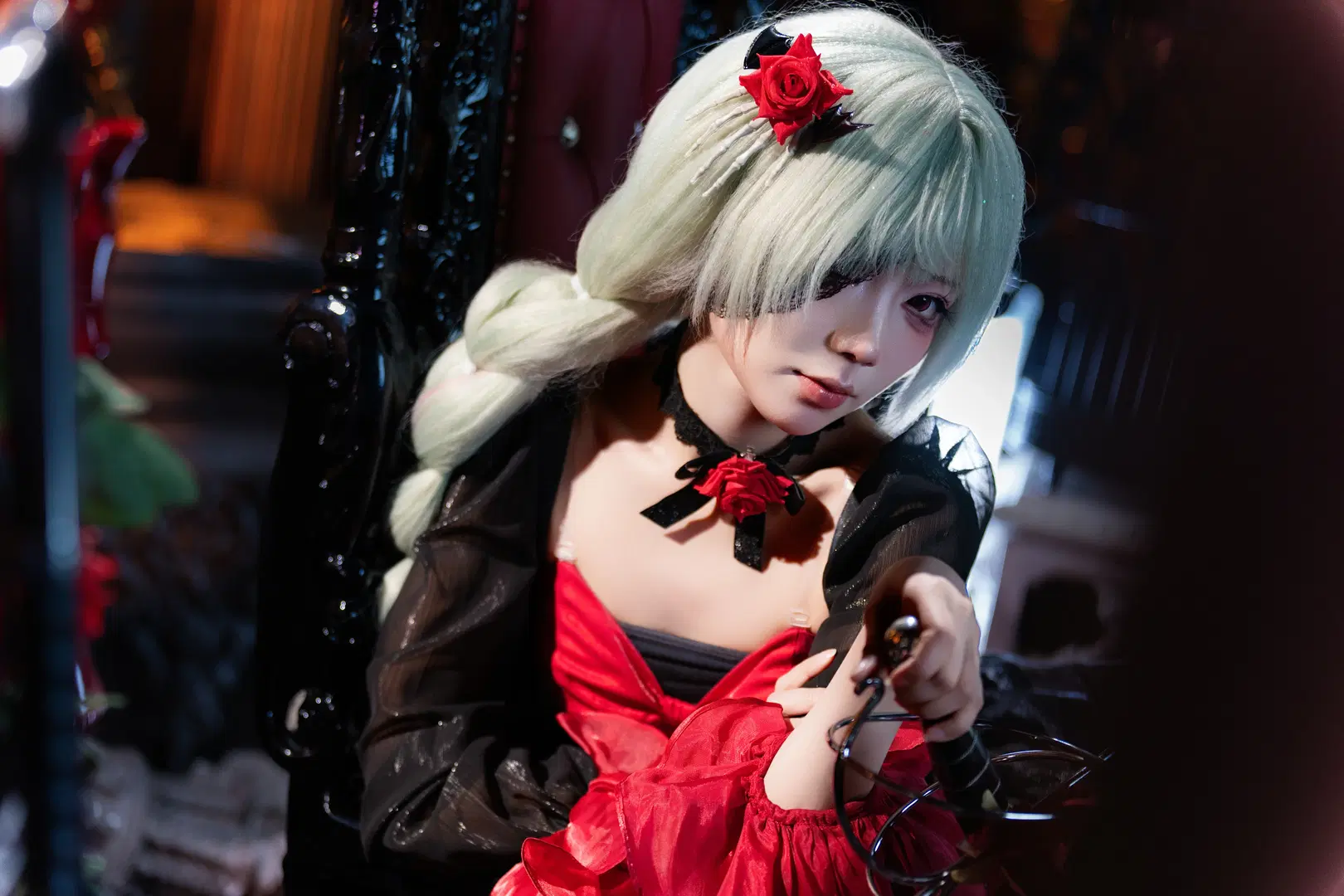 【Phrolova cosplay】Wuthering Waves 'Twilight Story': Crimson & Black Gothic style cosplay Night Rose | Dark style Rose Scepter by 南朝花月 - Image 8