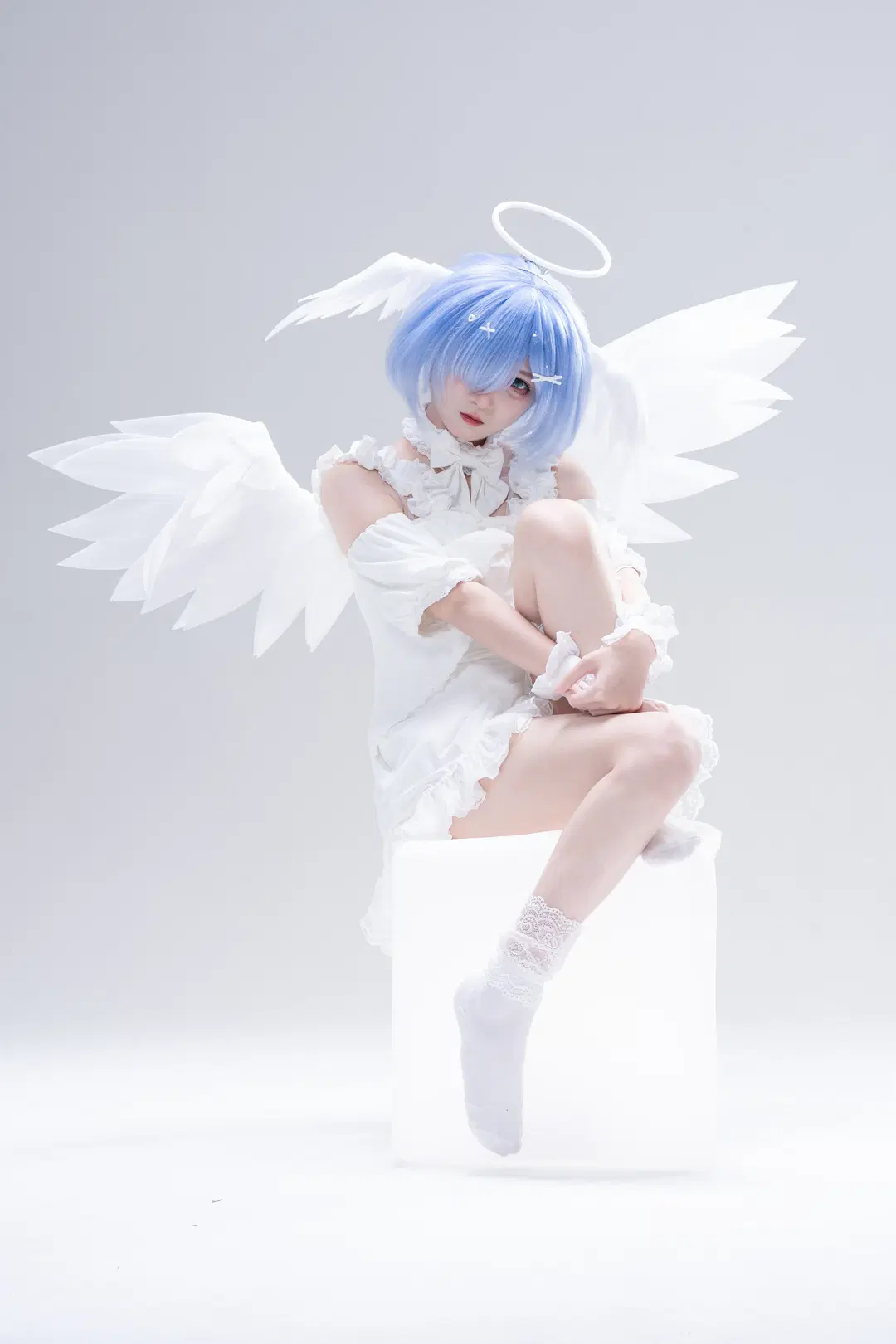 [Rem cosplay] Pure White Angel High-Key Photography Stills by 南朝花月 - Image 5