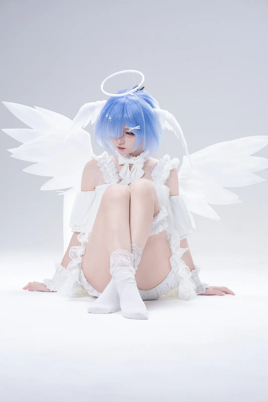 [Rem cosplay] Pure White Angel High-Key Photography Stills by 南朝花月 - Image 6