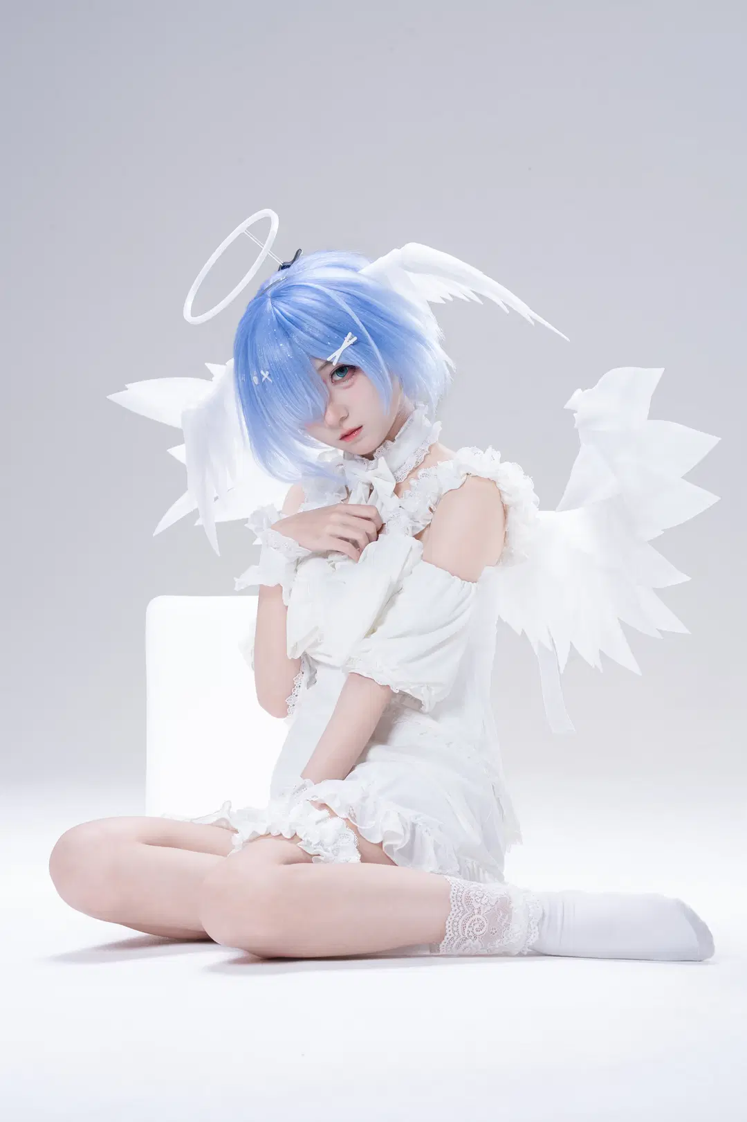 [Rem cosplay] Pure White Angel High-Key Photography Stills by 南朝花月 - Image 7