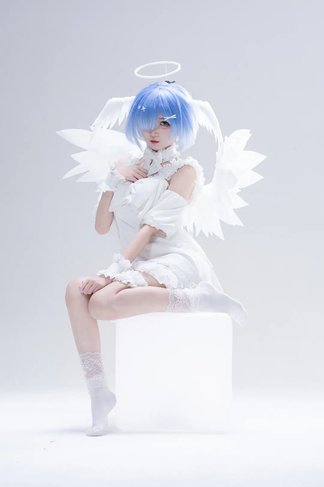 [Rem cosplay] Pure White Angel High-Key Photography Stills by 南朝花月 - Image 8