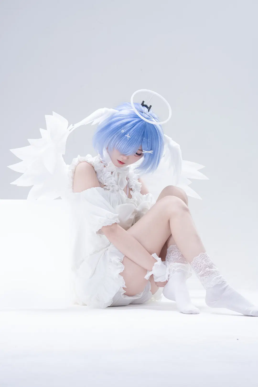 [Rem cosplay] Pure White Angel High-Key Photography Stills by 南朝花月 - Image 9