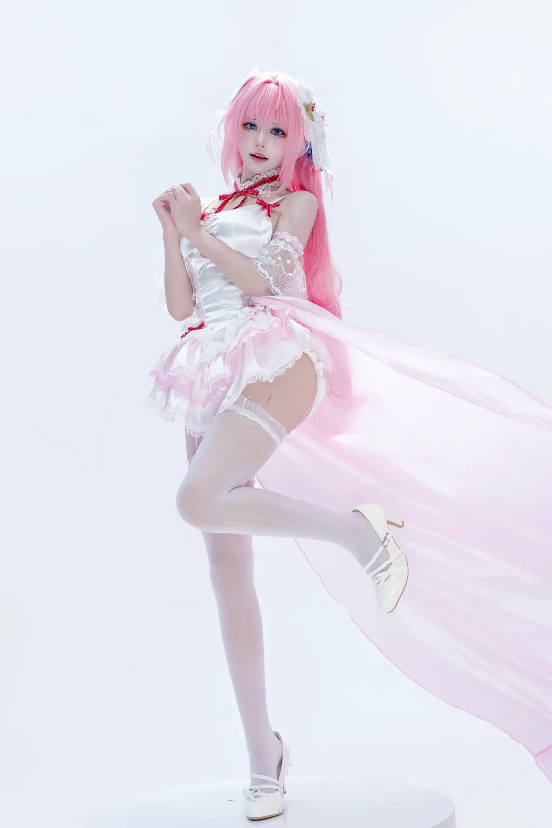白ストッキング, スタジオ撮影, ドロシーコスプレ, 勝利の女神：NIKKE, ストッキング