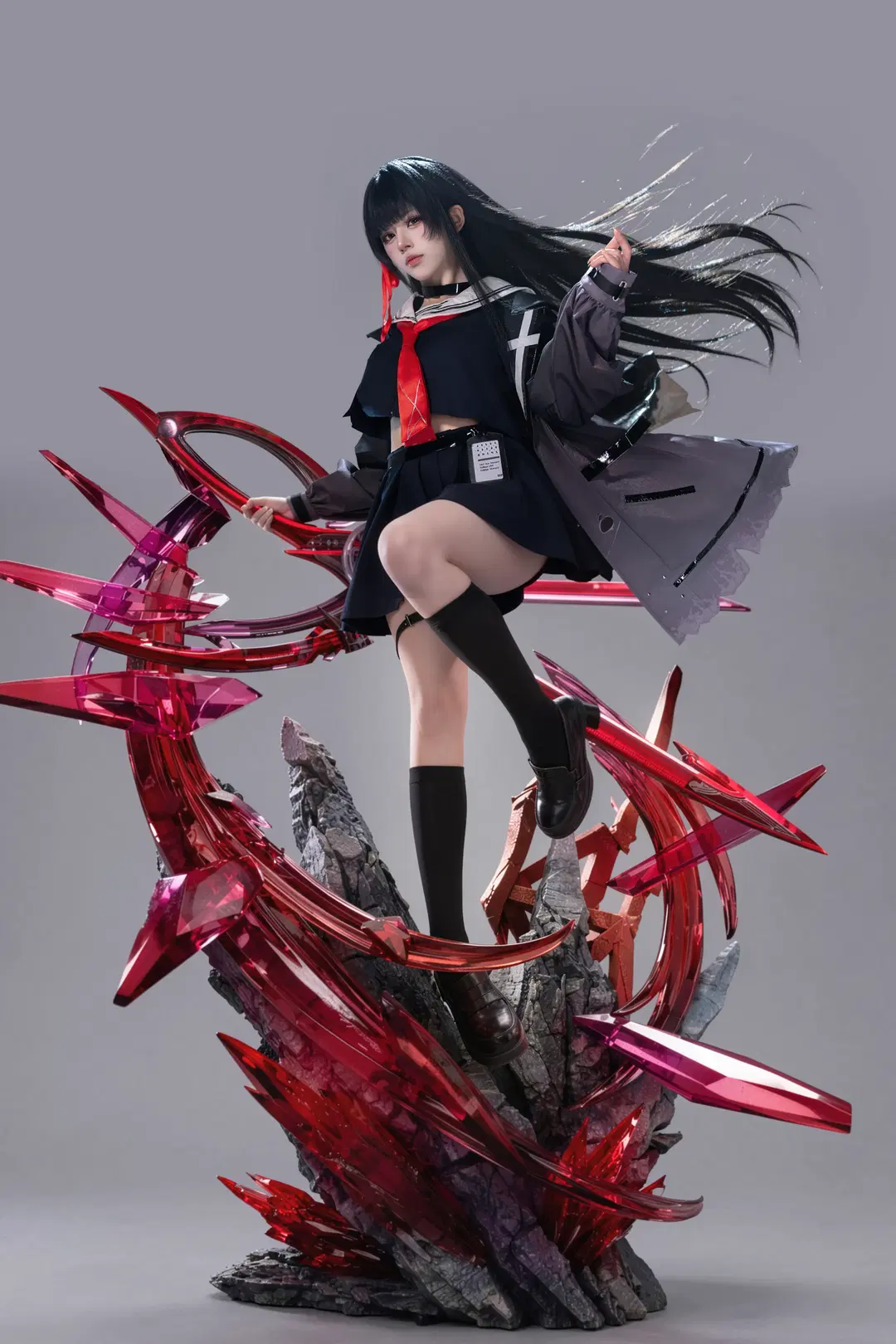 鳴潮, 千咲cos, 水手服, 黑絲, 遊戲cos