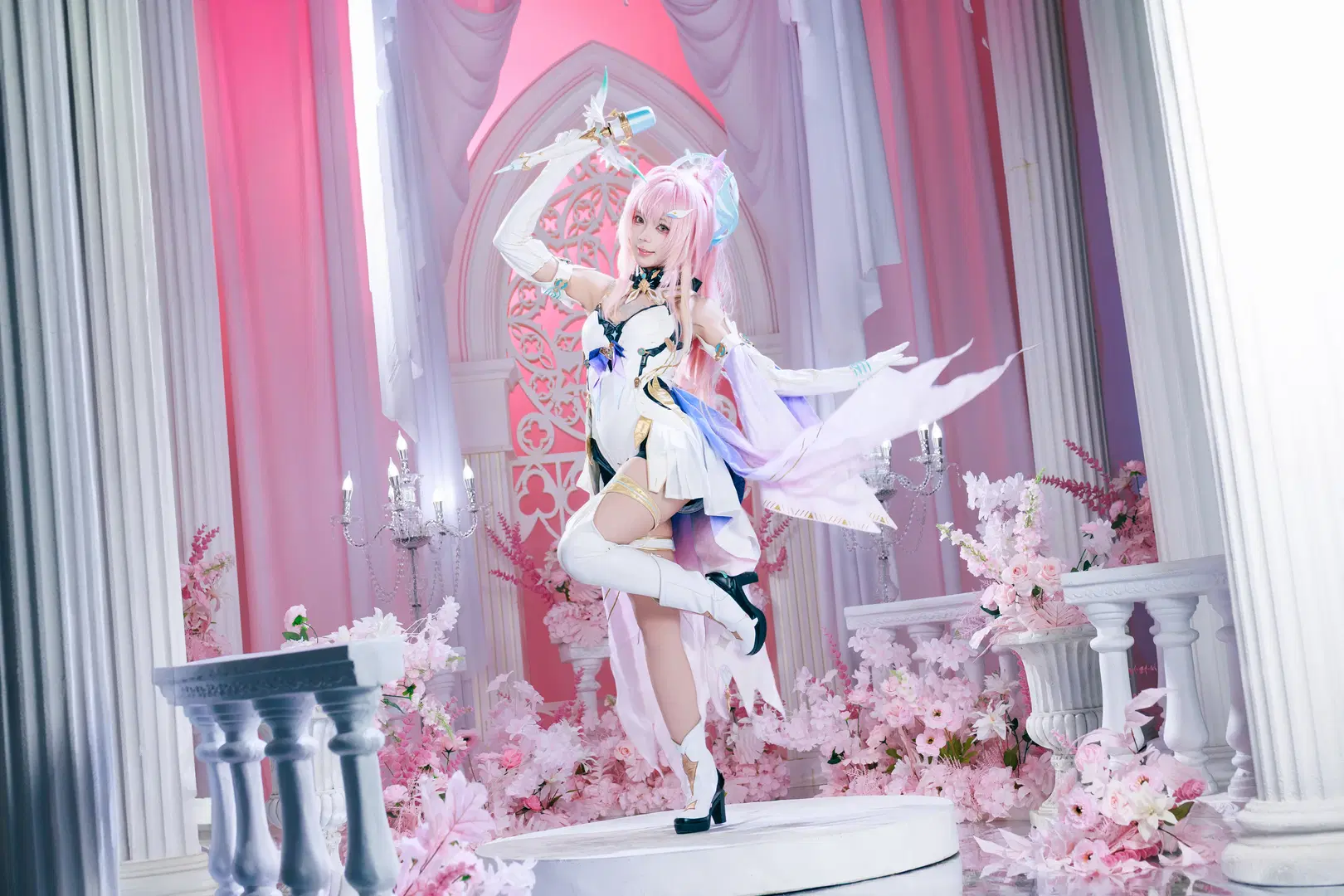 鸣潮, cosplay, 爱弥斯cos, 粉色系, 丝袜