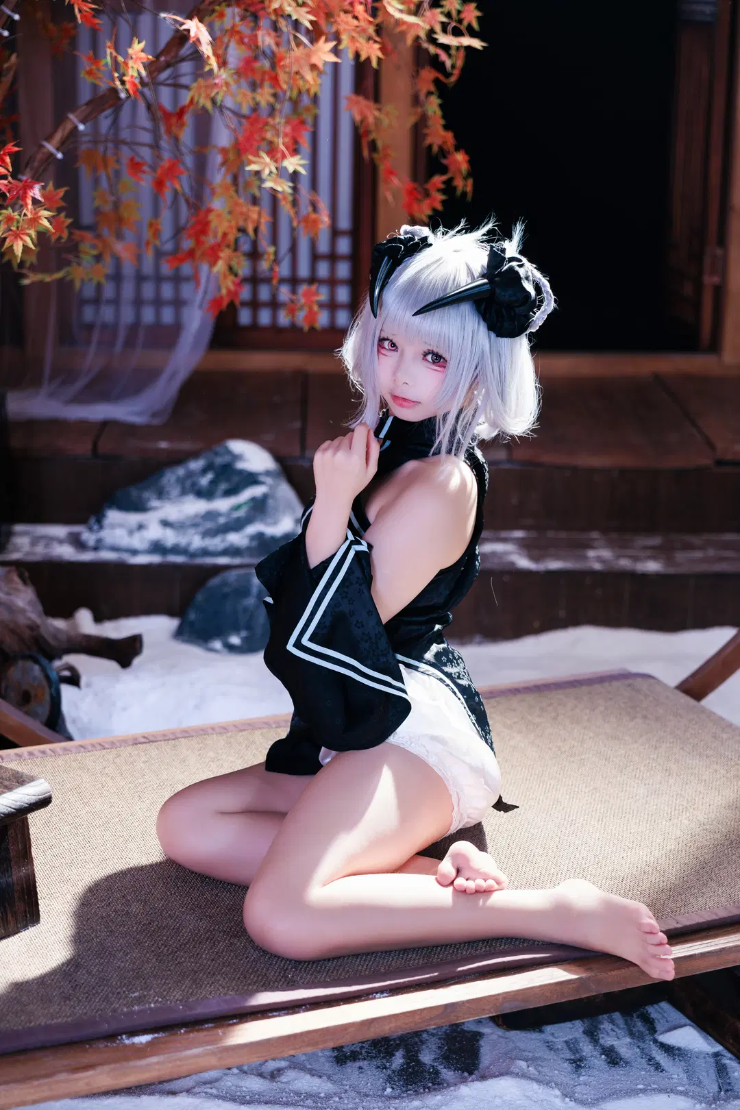 【Kayoko cosplay】Qipao and Barefoot beneath Red Maples in Snow (Ketamagyunyu) by Sailchen - Image 2