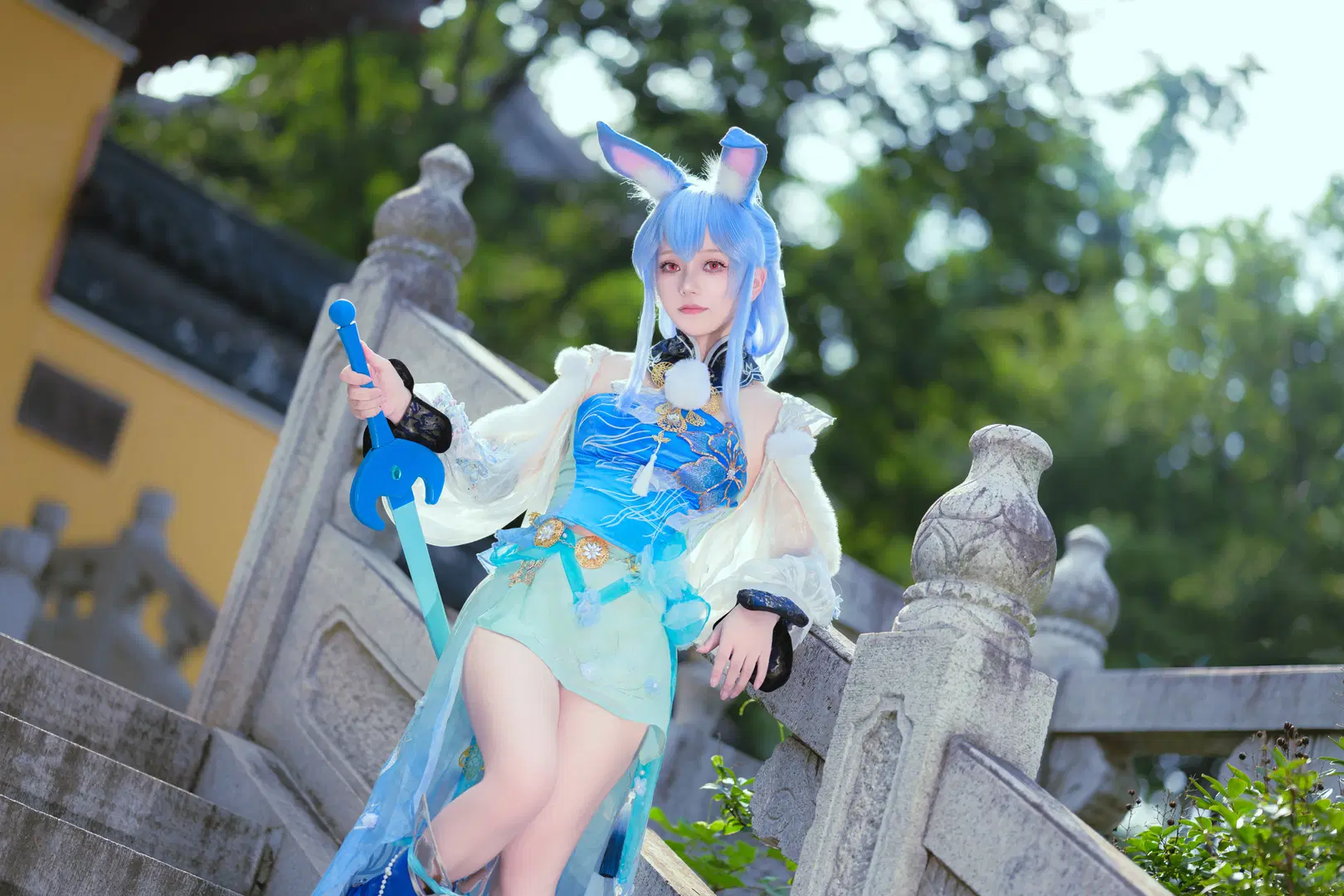 NARAKA: BLADEPOINT, 中国風コスプレ, うさ耳コスプレ, 藍兔 コスプレ, 虹猫藍兔