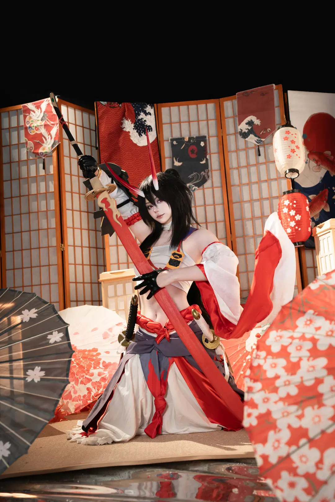 【赤影妖刀姬cos】陰陽師裡的紅白雙刃，今天氣場拉滿 - Petrichor猫猫 - 第2張