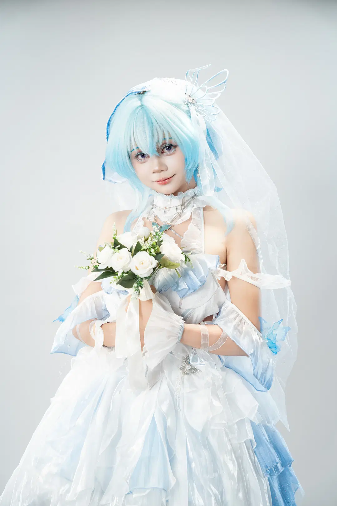 鸣潮, 二次元摄影, 守岸人cos, 花嫁cos, 蓝发少女