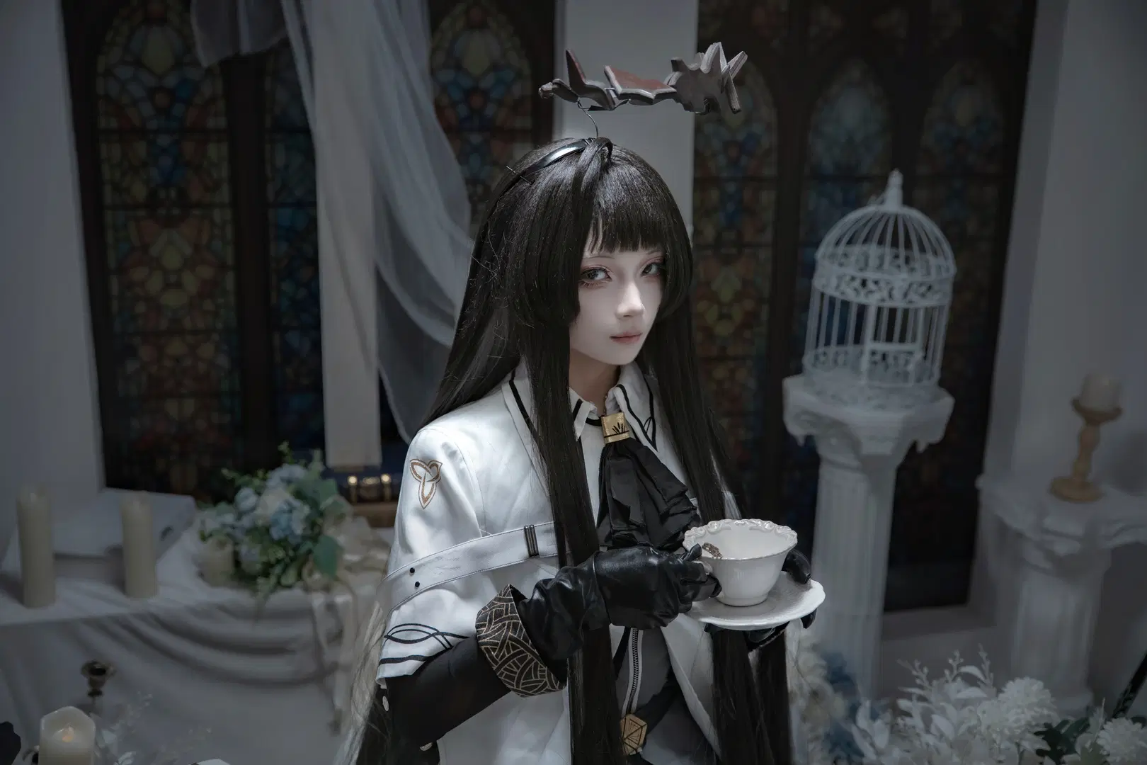 【アルトリア コスプレ】アークナイツ ヴィルトゥオーサ 白黒ゴシック風が響く聖堂の残響 - Ella大可爱 - 5枚目