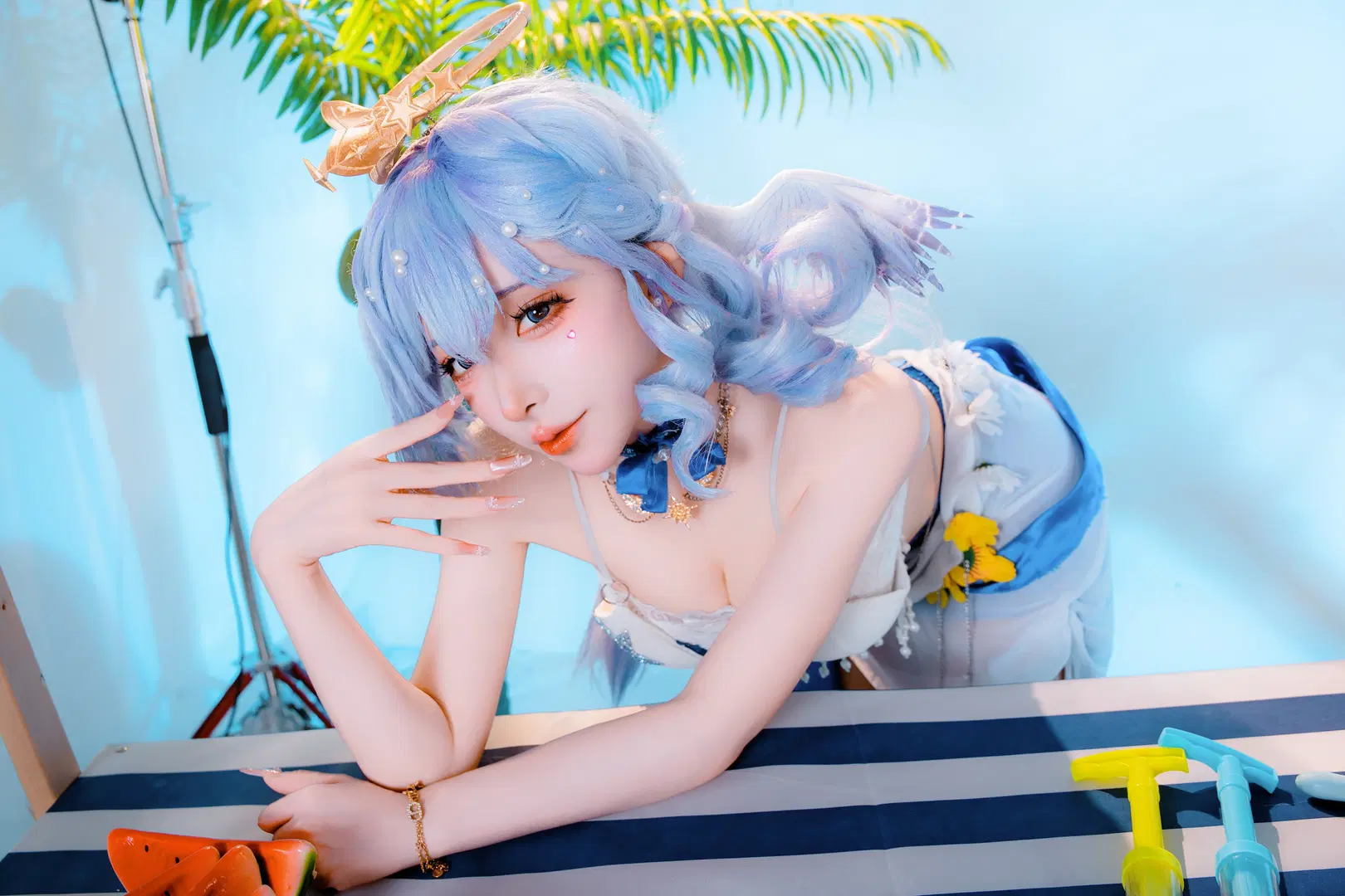 崩坏星穹铁道, 知更鸟cos, 二次元cos, 夏日泳装, 知更鸟晴歌