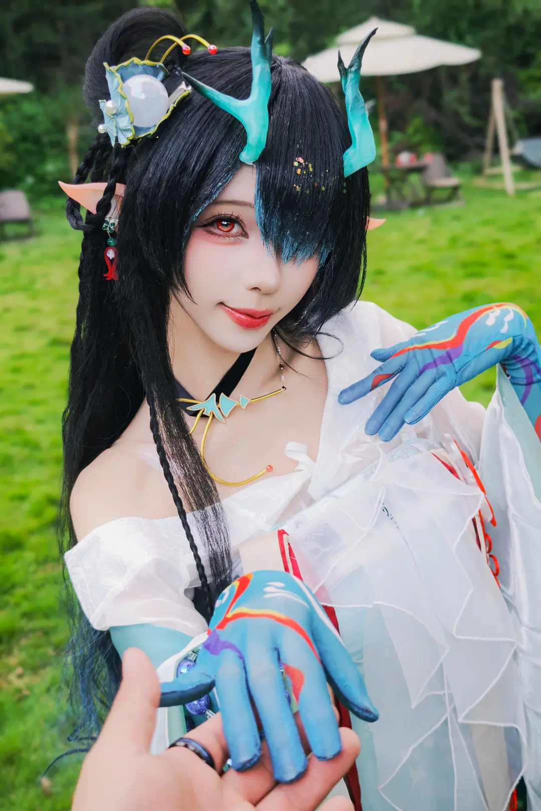 [Dusk cosplay] Forest Foliage as the Canvas, Jasper Ink Staining Flowing Sleeves by 阳春白悦 - Image 6