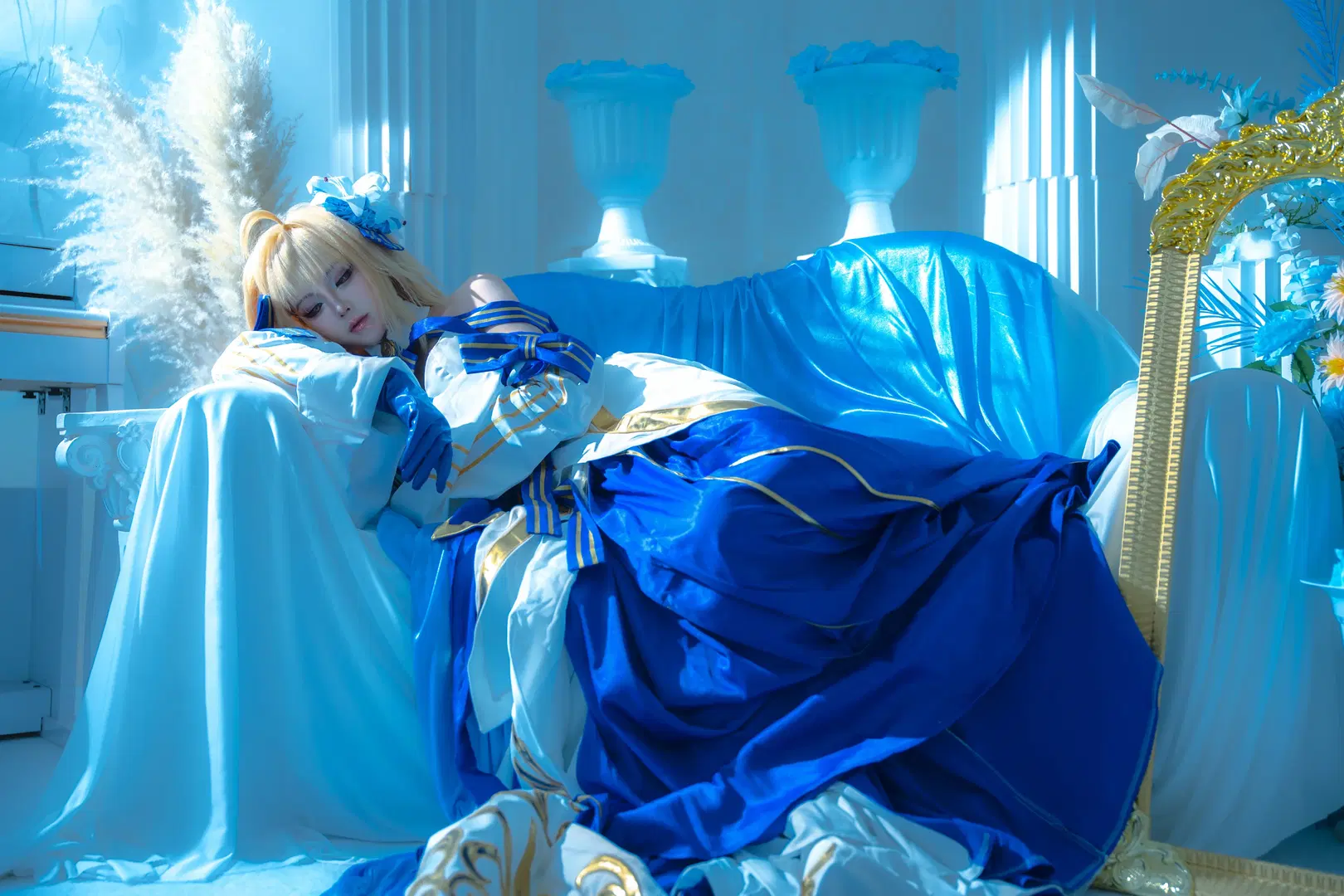 FGO, 蓝色礼服, 爱尔奎特cos, 月姬, 真月谭月姬