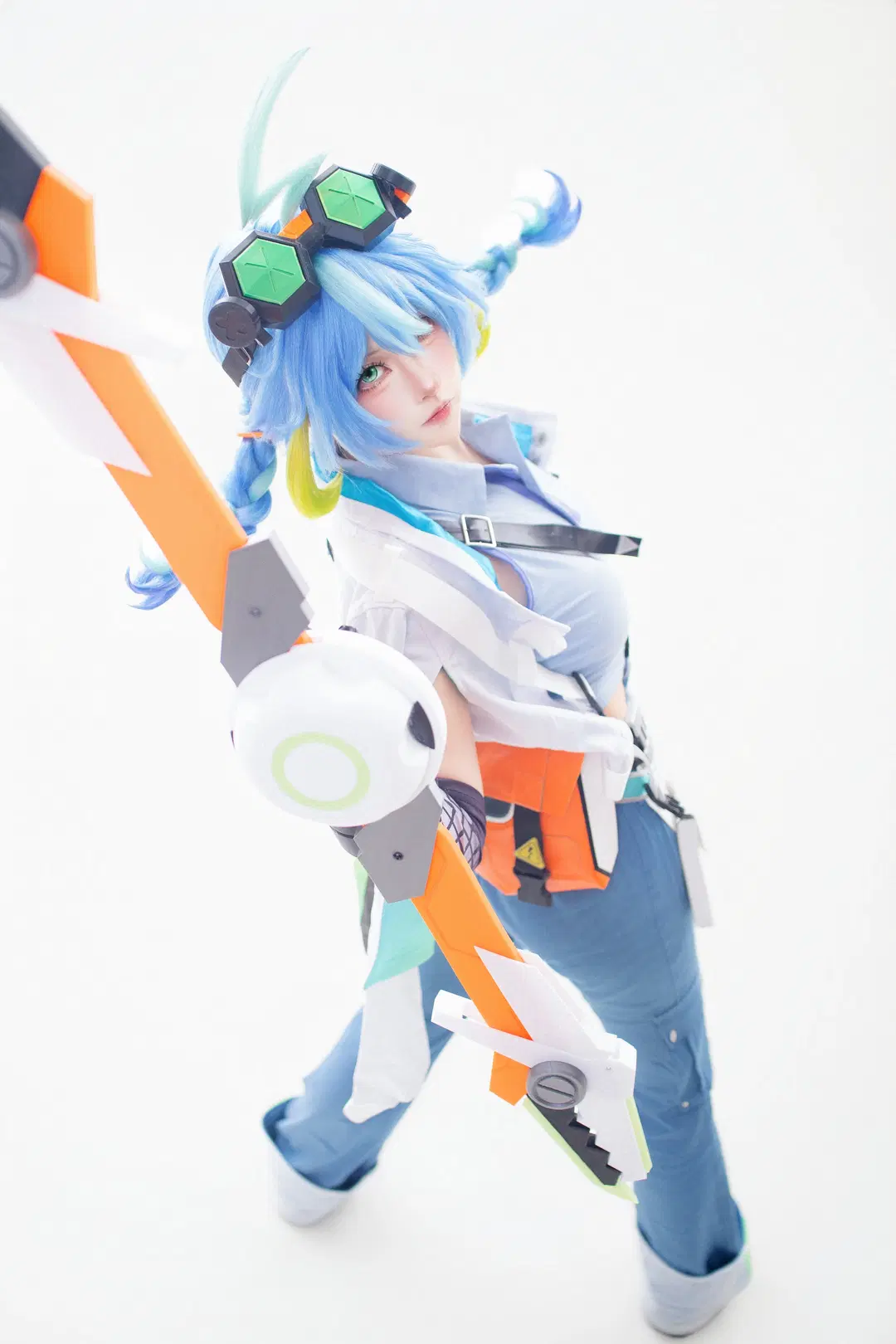 【蚩姹cos】王者荣耀工装蓝发少女，机甲巨剑出鞘 - 叶琴_接北京ijoy_7月8月 - 第3张