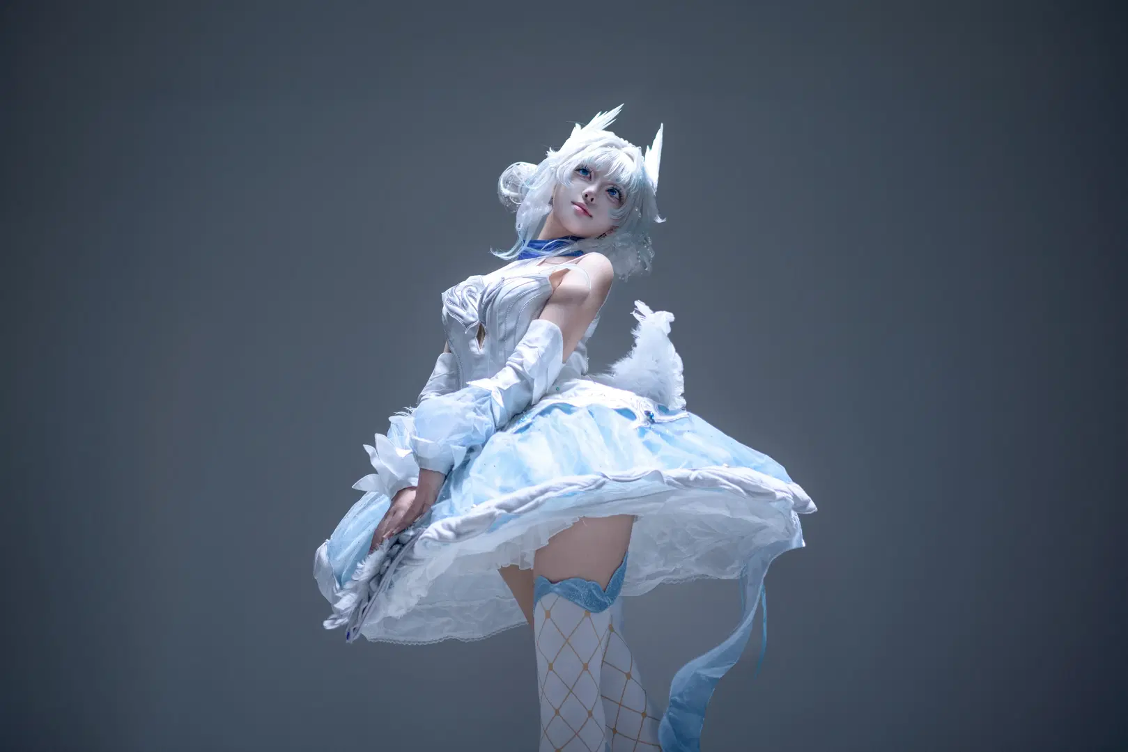cosplay, Anime-style photography, Xiao Qiao Cosplay, Swan Fantasy, Stockings