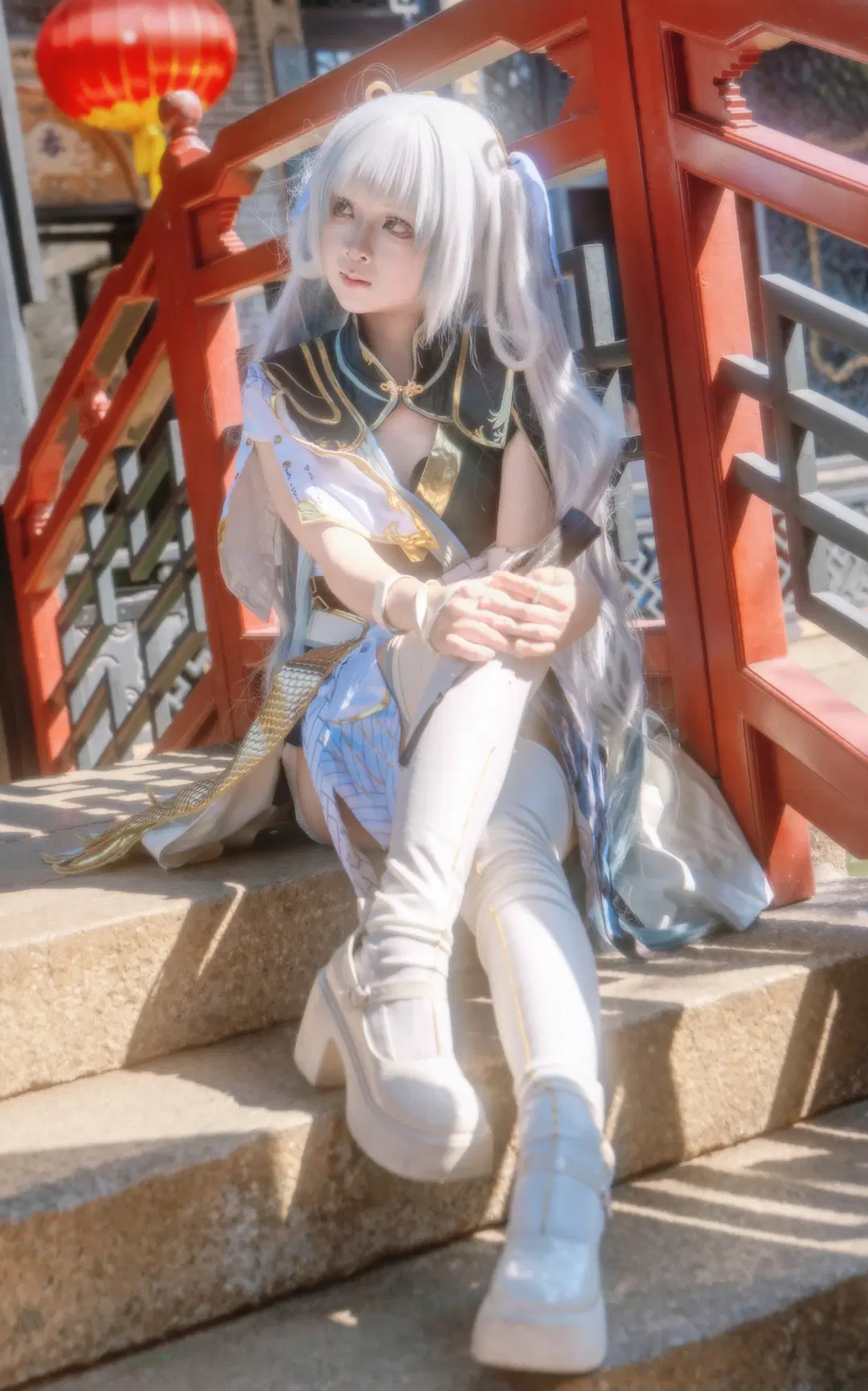 鸣潮, 古风cos, 今汐cos, 白丝, 纸伞