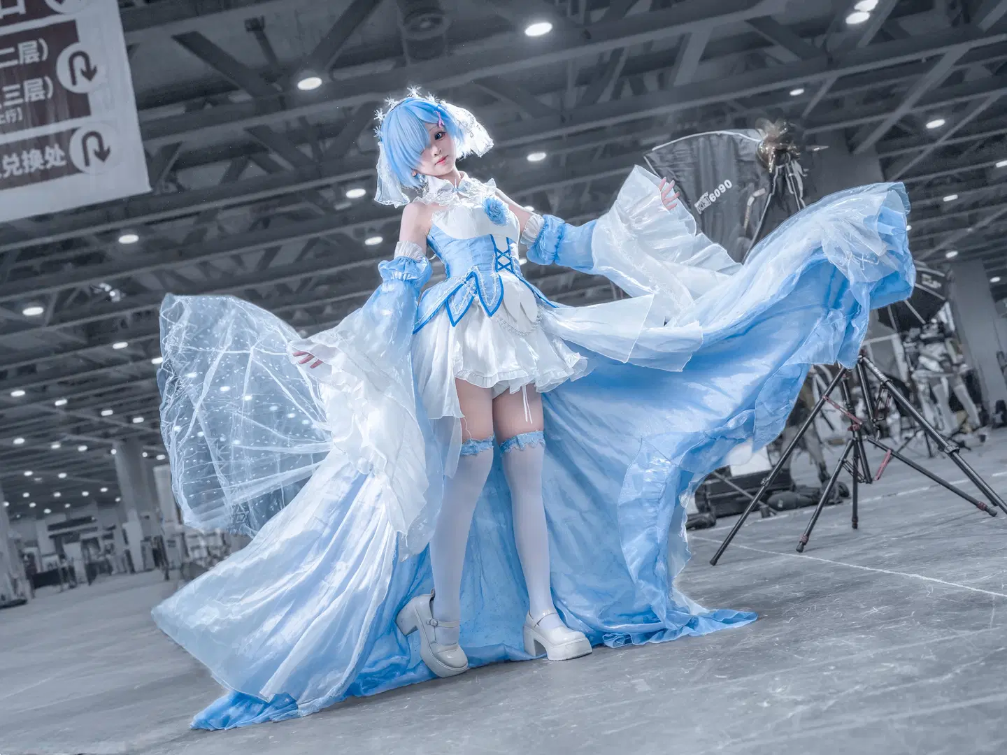 Firefly ACG Expo, Re:ZERO -Starting Life in Another World-, Rem cosplay, White stockings, Rem formal dress