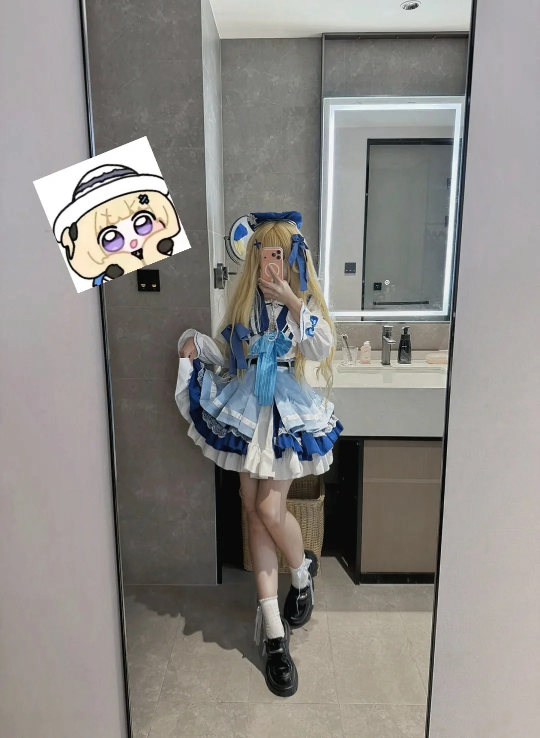菲比cos, 鸣潮, Lolita, 对镜自拍, 鸣潮cos