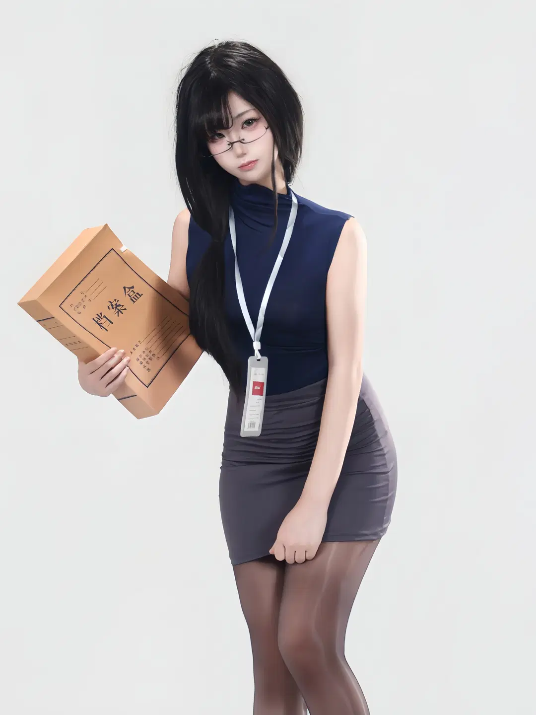 黑丝, 职场穿搭, 秘书制服, OL职业装, 办公室场景