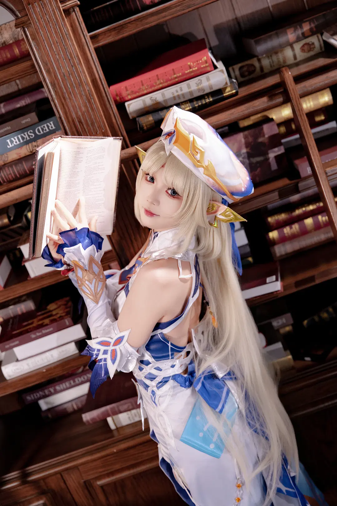 原神, 白丝, 复古书房, 魔女会, 尼可·莱恩cos